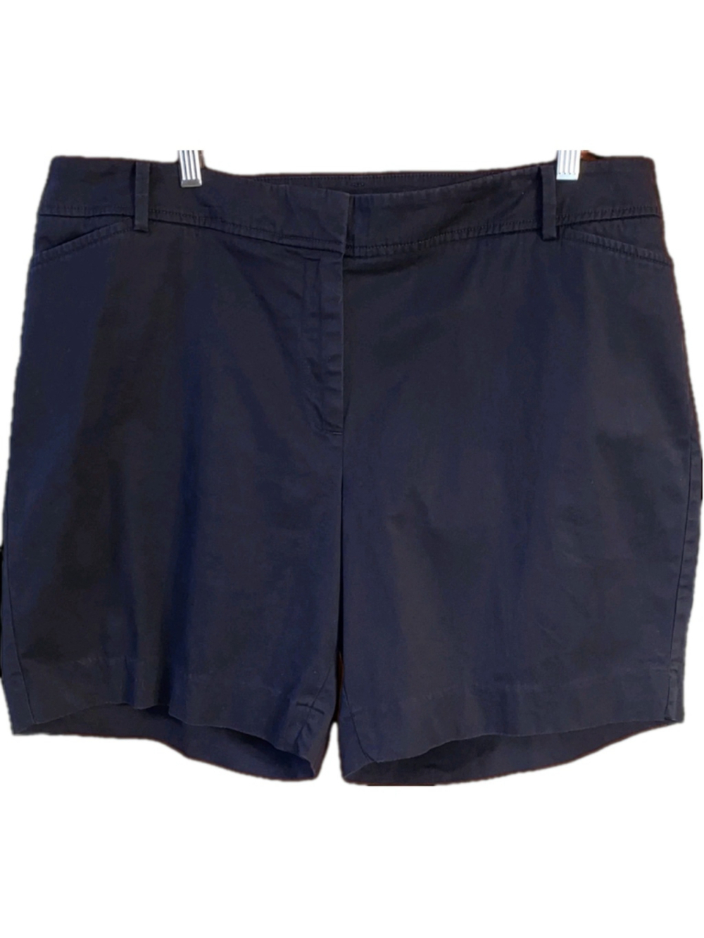 Talbots Perfect Shorts Womens 18WP Navy Chino Bermuda Plus Petite Stretch 7 in